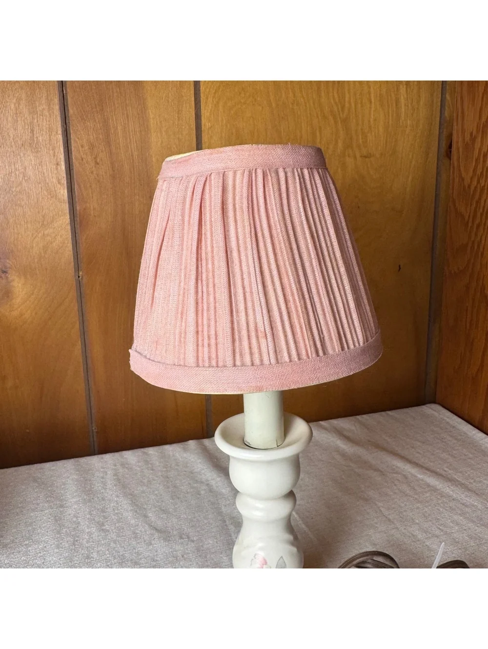 Vintage Pfaltzgraff Ceramic Accent Lamp Pink Floral Mini Table Lamp With Shade
